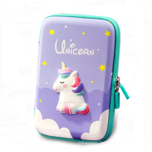 Custom Cartoon Pencil Box Cute EVA 3D Zipper Unicorn Pencil Case For Girls